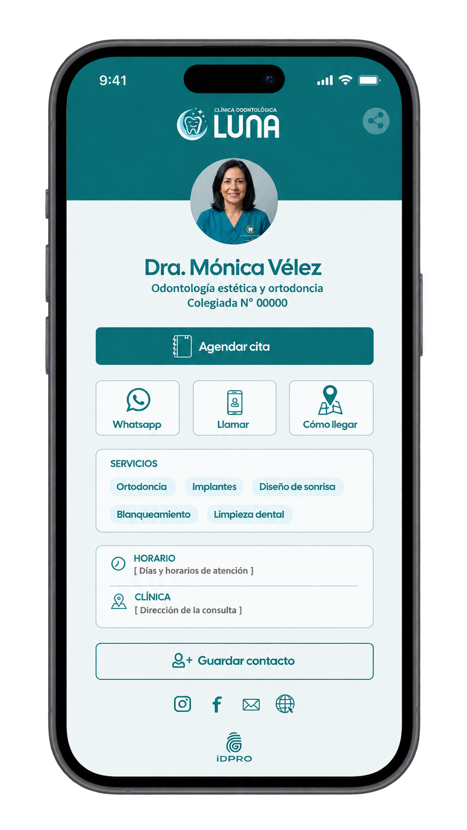 Plantilla IDpro Classic, modelo 1